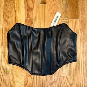 Black Leather Corset Top